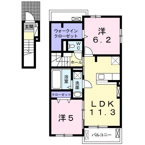 フェリチータ坂東C２０１間取り